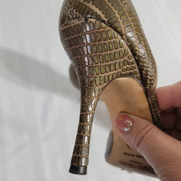 Jimmy Choo Brown Peep Toe Heels 38.5 8.5 - Picture 10 of 15